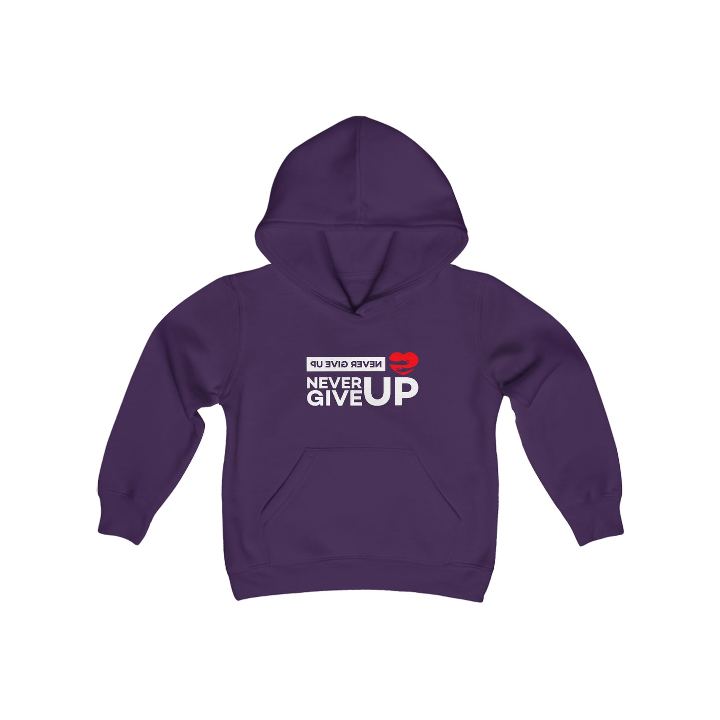 Youth Heavy Blend Hooded Sweatshirt - Never Give Up