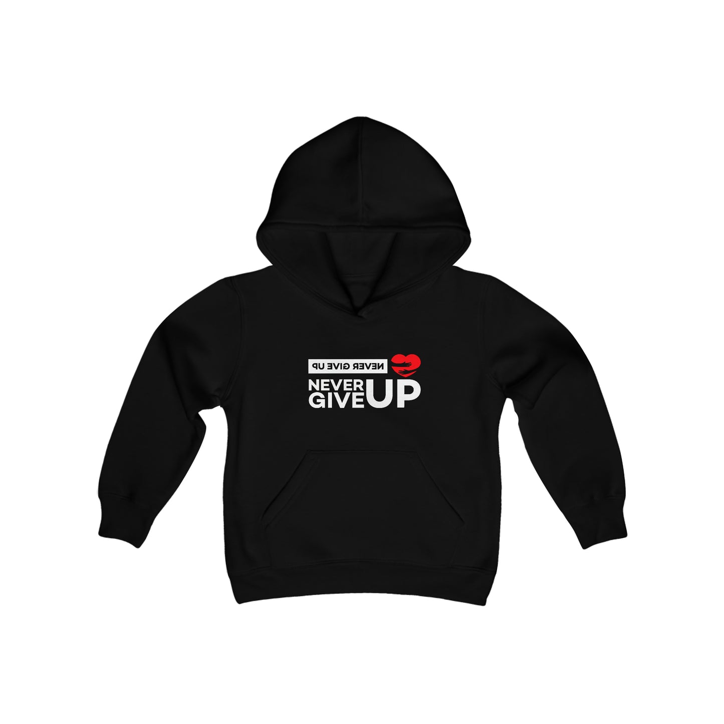 Youth Heavy Blend Hooded Sweatshirt - Never Give Up